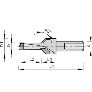 Stehle HW 2060 Bohrsenker 8x12x70x10 mm Z=2+2 Rechtslauf